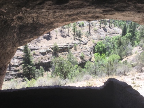 Looking out into the canyon from within the cliff dwellings